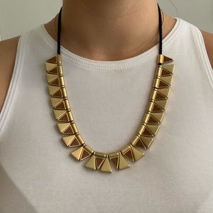 Madewell Gold and Faux Leather Necklace